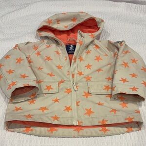 Izod Kids Starfish Print Raincoat - Orange and Cream